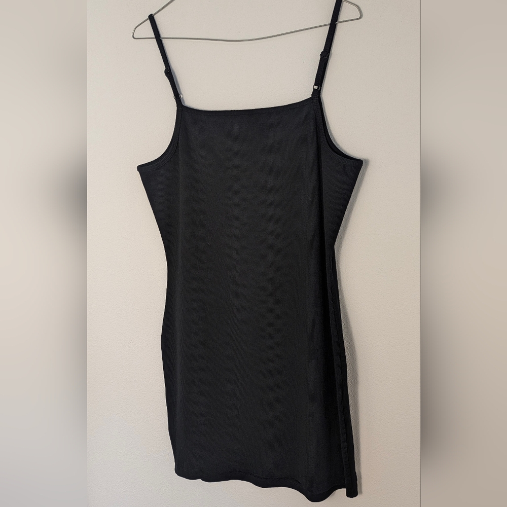 Superdry Code Essential Strappy Mini Slim Fit Tank Dress Bodycon Black Sz 10 EUC - Picture 7 of 16